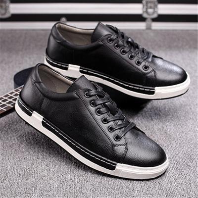 Barokke schoenen casual PU lederen sportschoenen voor mannen grootte: 38 (zwart)