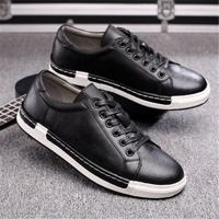 Barokke schoenen casual PU lederen sportschoenen voor mannen grootte: 38 (zwart)
