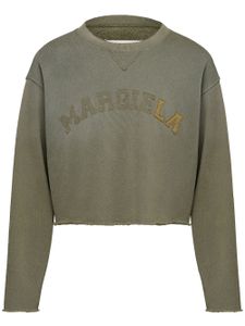 Maison Margiela sweat crop à logo imprimé - Vert