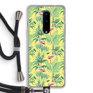 Flamingo party: OnePlus 8 Transparant Hoesje met koord