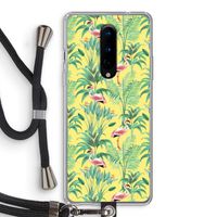Flamingo party: OnePlus 8 Transparant Hoesje met koord