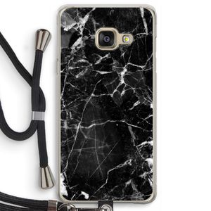 Zwart Marmer 2: Samsung Galaxy A3 (2016) Transparant Hoesje met koord