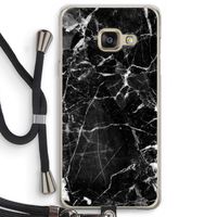 Zwart Marmer 2: Samsung Galaxy A3 (2016) Transparant Hoesje met koord
