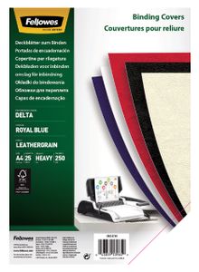 Voorblad Fellowes A4 lederlook royal blauw 25stuks