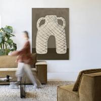 Urban Cotton Wandkleed 'Vivid Vase 05' 110 x 145cm in Frame - black