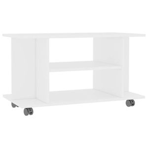 The Living Store Tv-meubel 4 Open Schappen - 80 x 40 x 40 cm - Gemaakt van Spaanplaat - Wit