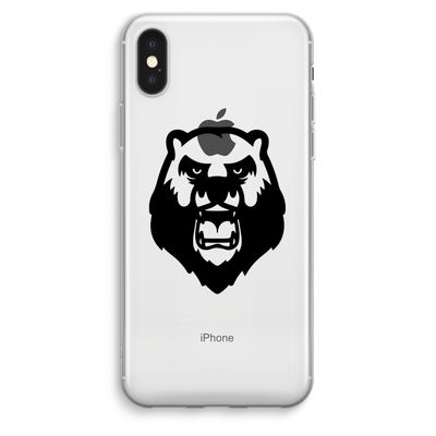 Angry Bear (black): iPhone XS Max Transparant Hoesje