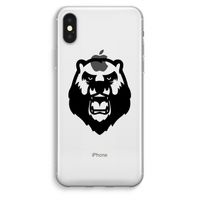 Angry Bear (black): iPhone XS Max Transparant Hoesje
