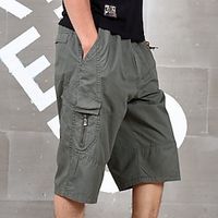 Voor heren Cargoshorts Korte broek Capri broeken Elastische taille Meerdere zakken Effen Comfort Draagbaar Kuitlengte Buiten Dagelijks Uitgaan Sport Stijlvol Zwart Groen Lightinthebox