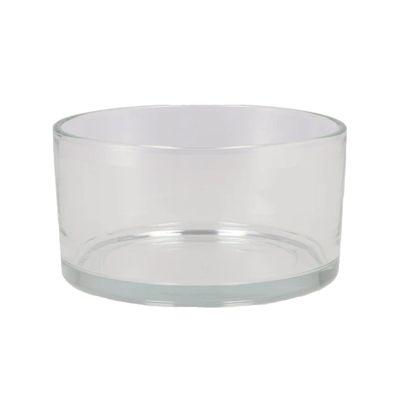 Schaal/vaas laag model - cilinder vorm - D19 x H8 cm - transparant glas