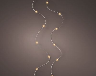 Micro LED string BO l495c zilver/klassiek warm kerstverlichting - Lumineo