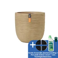 Pot bol rib nl d35h34cm beige