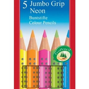 Faber-Castell Jumbo GRIP Blauw, Groen, Oranje, Roze, Geel 5 stuk(s)