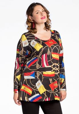 Yoek Tunic FLAGS flare | Multi | Maat 38/40