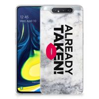 Samsung Galaxy A80 | Siliconen hoesje | met naam Already Taken White Samsung Galaxy A80 | Siliconen hoesje | met naam Already Taken White
