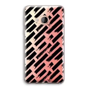 Zwarte vegen: HTC U Play Transparant Hoesje