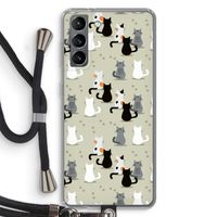 Katten: Samsung Galaxy S21 Transparant Hoesje met koord