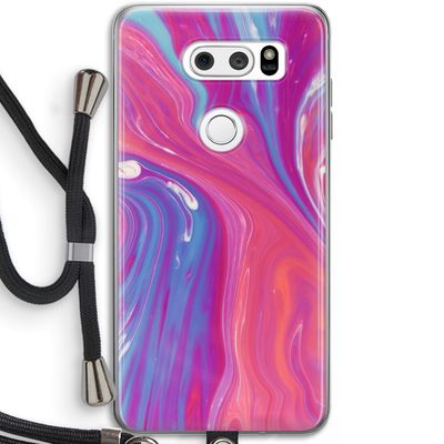 Paarse stroom: LG V30 Transparant Hoesje met koord