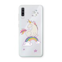Regenboog eenhoorn: Samsung Galaxy A70 Transparant Hoesje