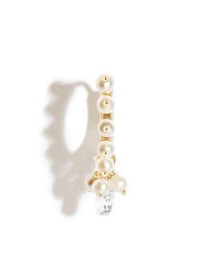 MARIA TASH créole à perles en or 18ct pavée de diamants