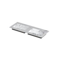 INK Post Wastafel Keramische Slab Envelop Bak Dubbel 2 Kraangaten - 1200x450x10 mm - Statuario Glans