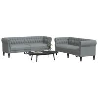2-delige Loungeset stof lichtgrijs