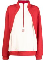 Goen.J sweat zippé à empiècements contrastants - Rouge