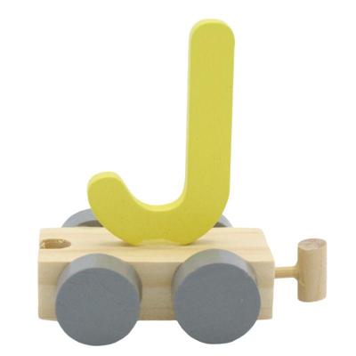 JeP kids houten treinletter J-geel