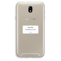 Reminder: Samsung Galaxy J7 (2017) Transparant Hoesje