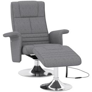 HOMCOM Massagestoel Relaxfauteuil, met Ottomaanse, 8 Vibratiekoppen, Kantelfunctie, 78cm x 90cm x 93cm, Donkergrijs