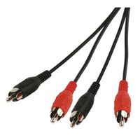 Valueline CABLE-452 audio kabel 1,5 m 2 x RCA Zwart, Rood - thumbnail