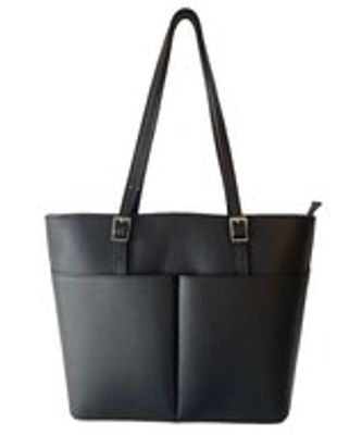 zwarte leren shopper Ivanna