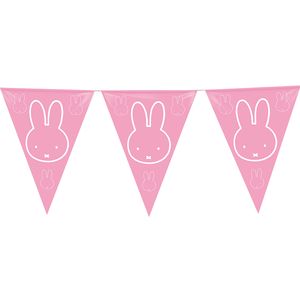 Haza Witbaard Vlaggenlijn nijntje roze, 10mtr.