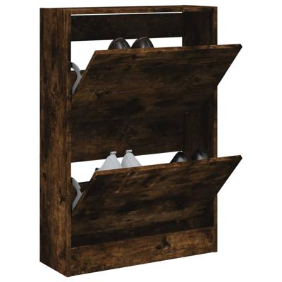 VidaXL Schoenenkast 60x21x87,5 cm bewerkt hout gerookt eikenkleurig