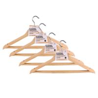 Benson Kledinghangers - 12x stuks - hout - anti slip - 45 cm - draaibare haak