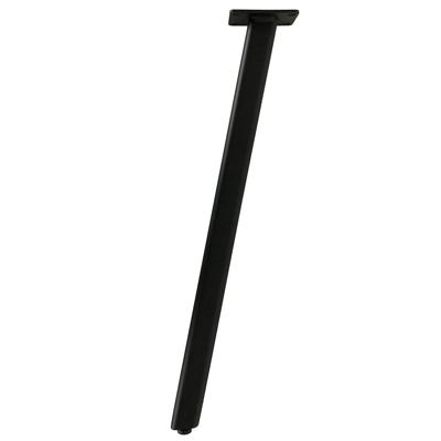 Stalen schuine meubelpoot zwart ovaal 3 cm bij 1,5 cm en hoogte 43 cm