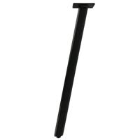 Stalen schuine meubelpoot zwart ovaal 3 cm bij 1,5 cm en hoogte 43 cm