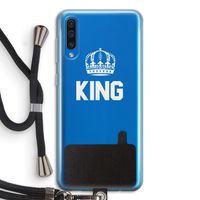 King zwart: Samsung Galaxy A50 Transparant Hoesje met koord King zwart: Samsung Galaxy A50 Transparant Hoesje met koord
