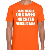 Koningsdag t-shirt morgen nuchter verkrijgbaar oranje voor heren - thumbnail