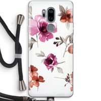 Geschilderde bloemen: LG G7 Thinq Transparant Hoesje met koord