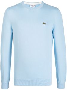 Lacoste pull en coton à patch logo - Bleu