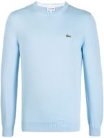 Lacoste pull en coton à patch logo - Bleu