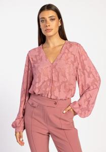 Aaiko Alana Chiffon Flower Pes 509 T-shirt Korte Mouw 171614 Dusty Berry