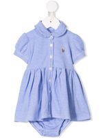 POLO RALPH LAUREN KIDS robe à logo brodé - Bleu - thumbnail