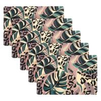 Unique Living Placemat Jungle - 10x - Monstera bladeren - 44 x 28 cm - tafeldecoratie