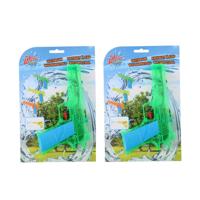 Eddy Toys Waterpistolen - 2x - waterpistool - groen - 18 cm - kinderen