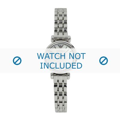 Armani horlogeband AR1688 Roestvrij staal (RVS) Zilver 10mm