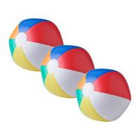 Impression Strandbal - 3x - opblaasbaar - zwembad speelgoed - gekleurd - D26 cm