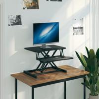 Bureau verstelbaar 60x40x(13-41,5) cm staal en bewerkt hout