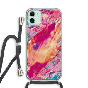 Pastel Echoes: iPhone 11 Transparant Hoesje met koord